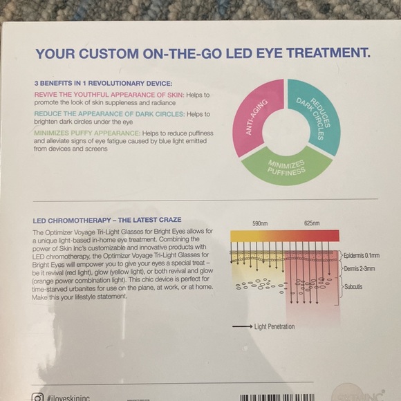 NIB Sealed Skin Inc Optimizer Voyage Tri-Light Glasses for Bright Eyes - Picture 4 of 5